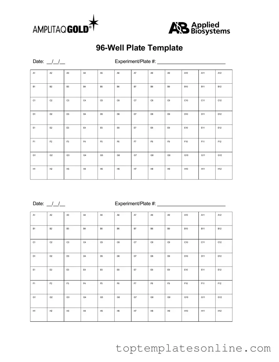 Fillable 96 Well Form