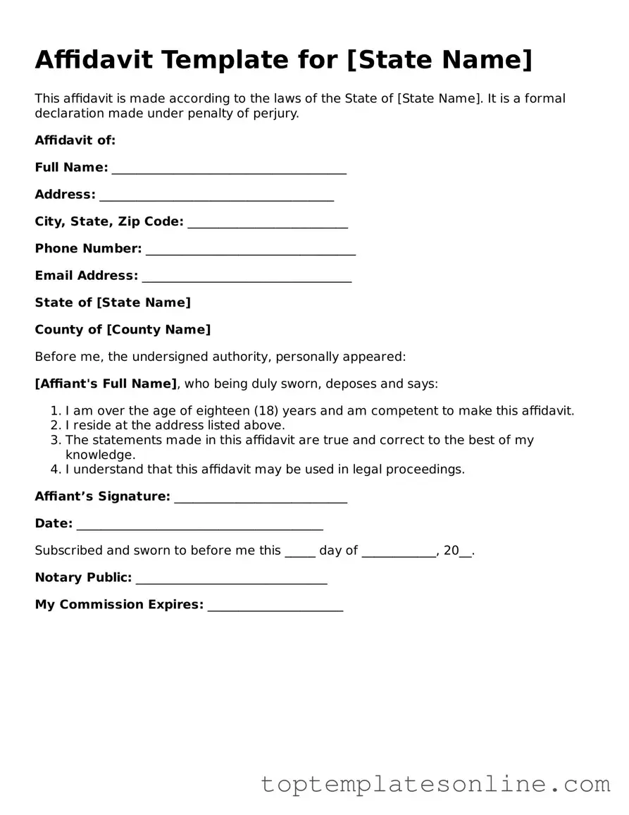 Attorney-Approved Affidavit Form