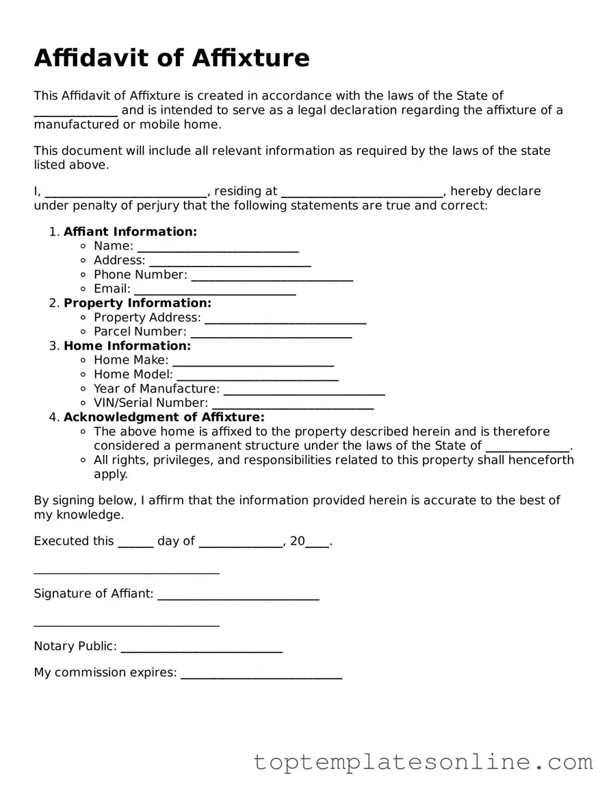 Attorney-Approved Affidavit of Affixture Form