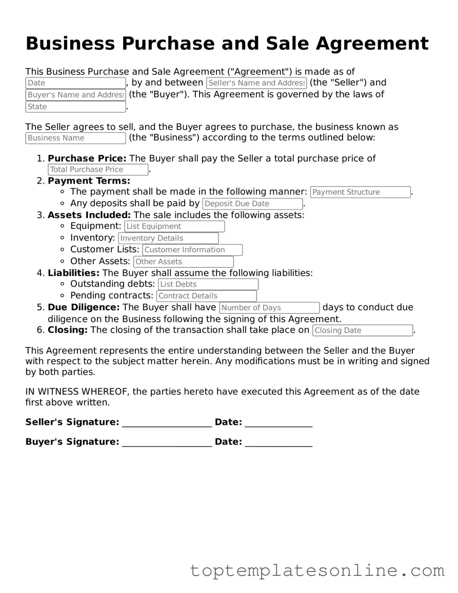 Attorney-Approved Business Purchase and Sale Agreement Form