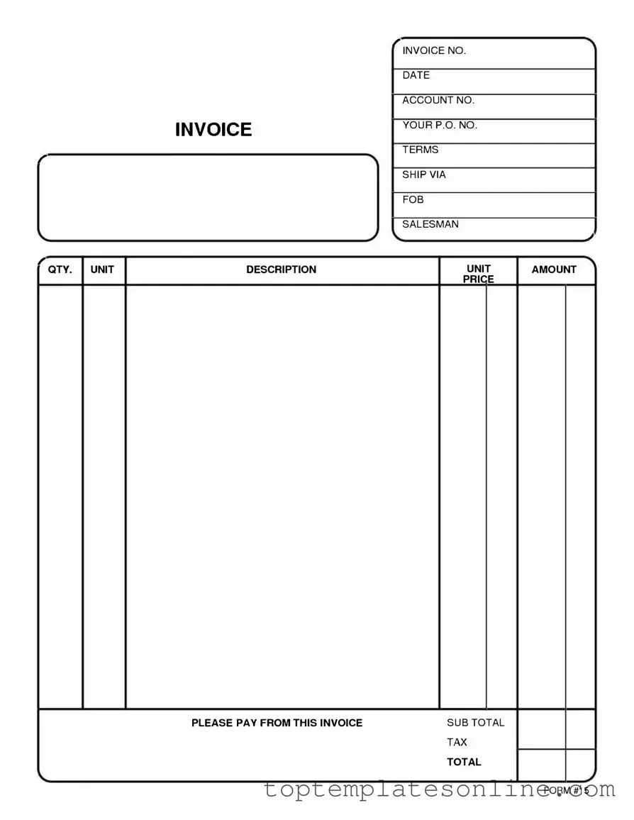 Fillable Free And Invoice Pdf Form