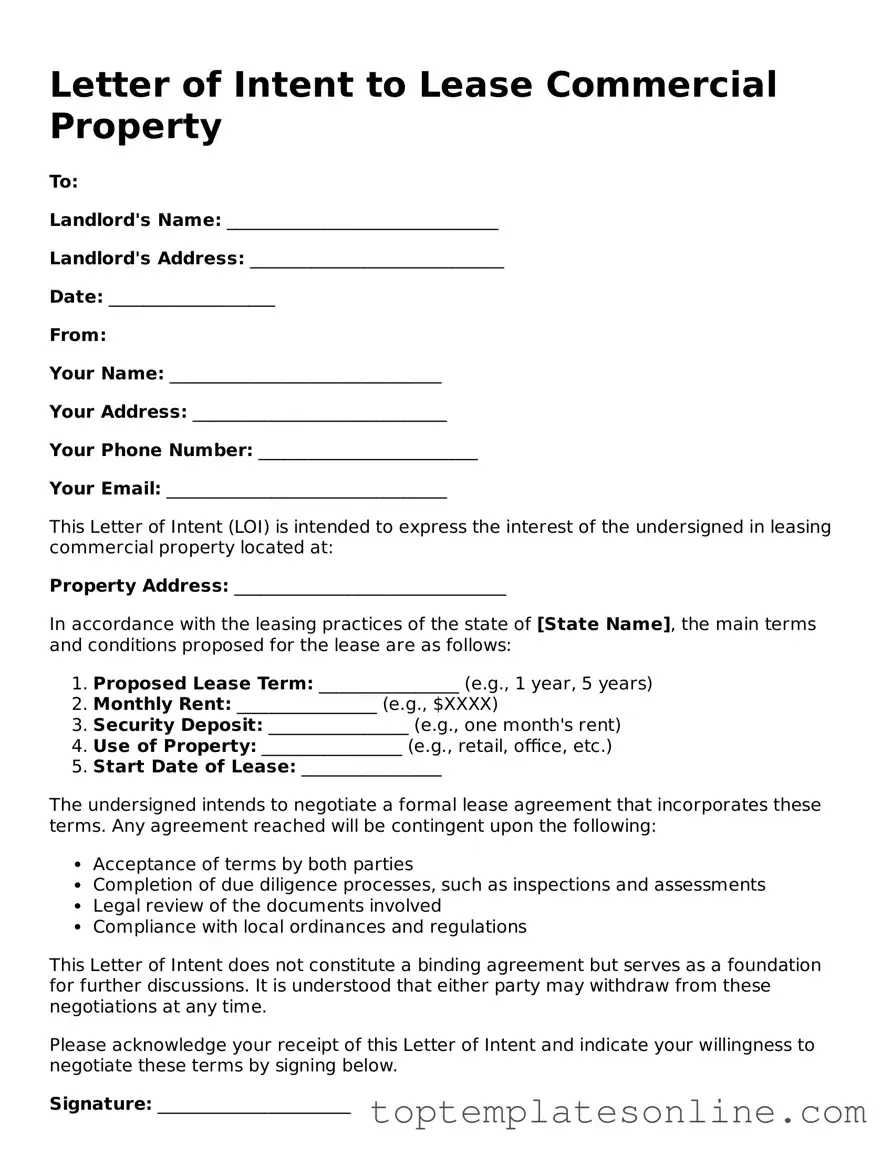 Attorney-Approved Letter of Intent to Lease Commercial Property Form