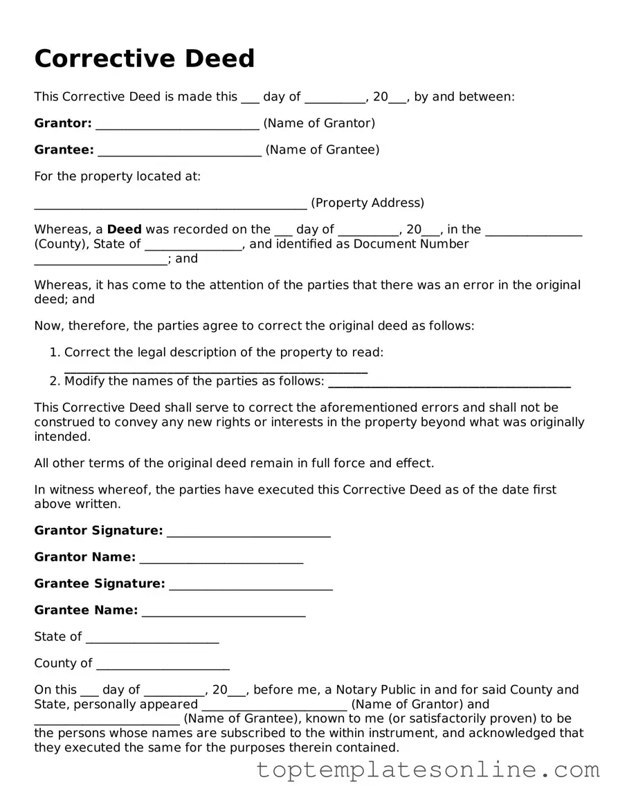 Attorney-Approved Corrective Deed Form