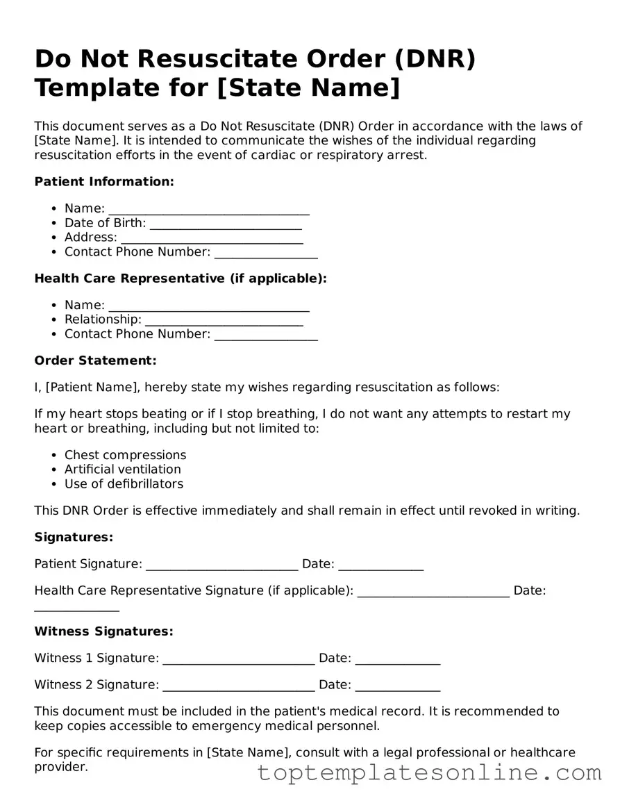 Attorney-Approved Do Not Resuscitate Order Form