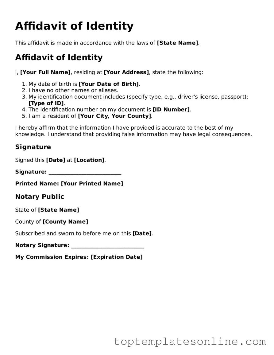 Attorney-Approved Affidavit of Identity Form