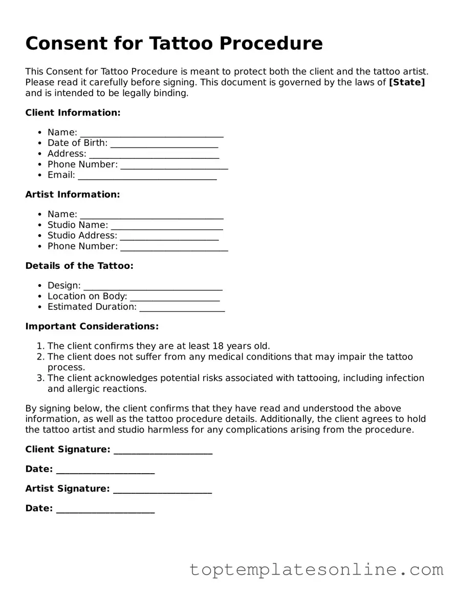 Attorney-Approved Tattoo Release Form