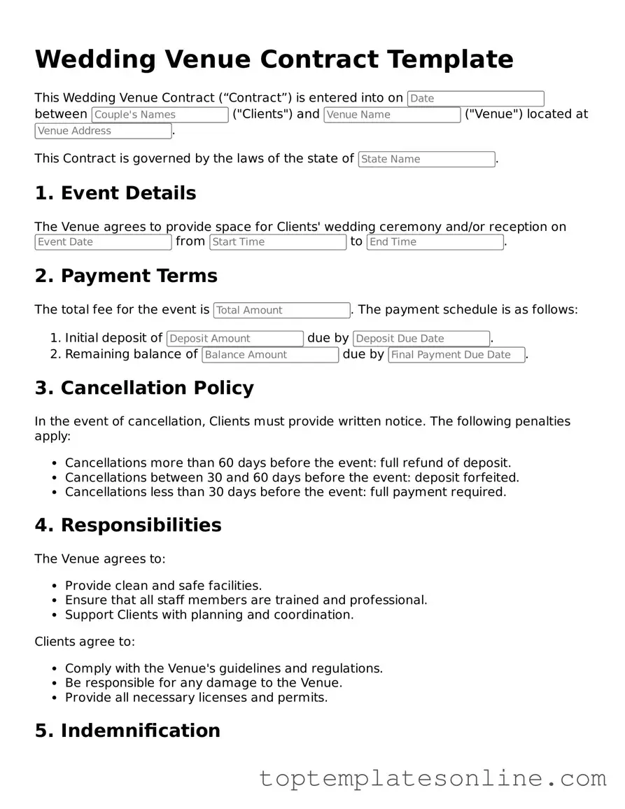 Attorney-Approved Wedding Venue Contract Form