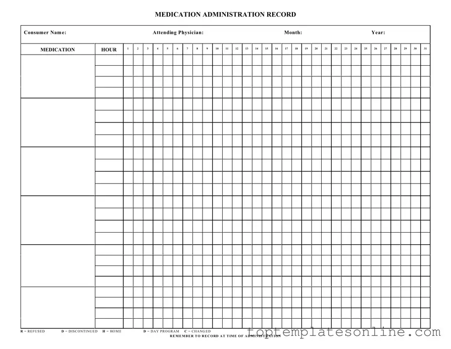 Fillable Medication Administration Record Sheet Form