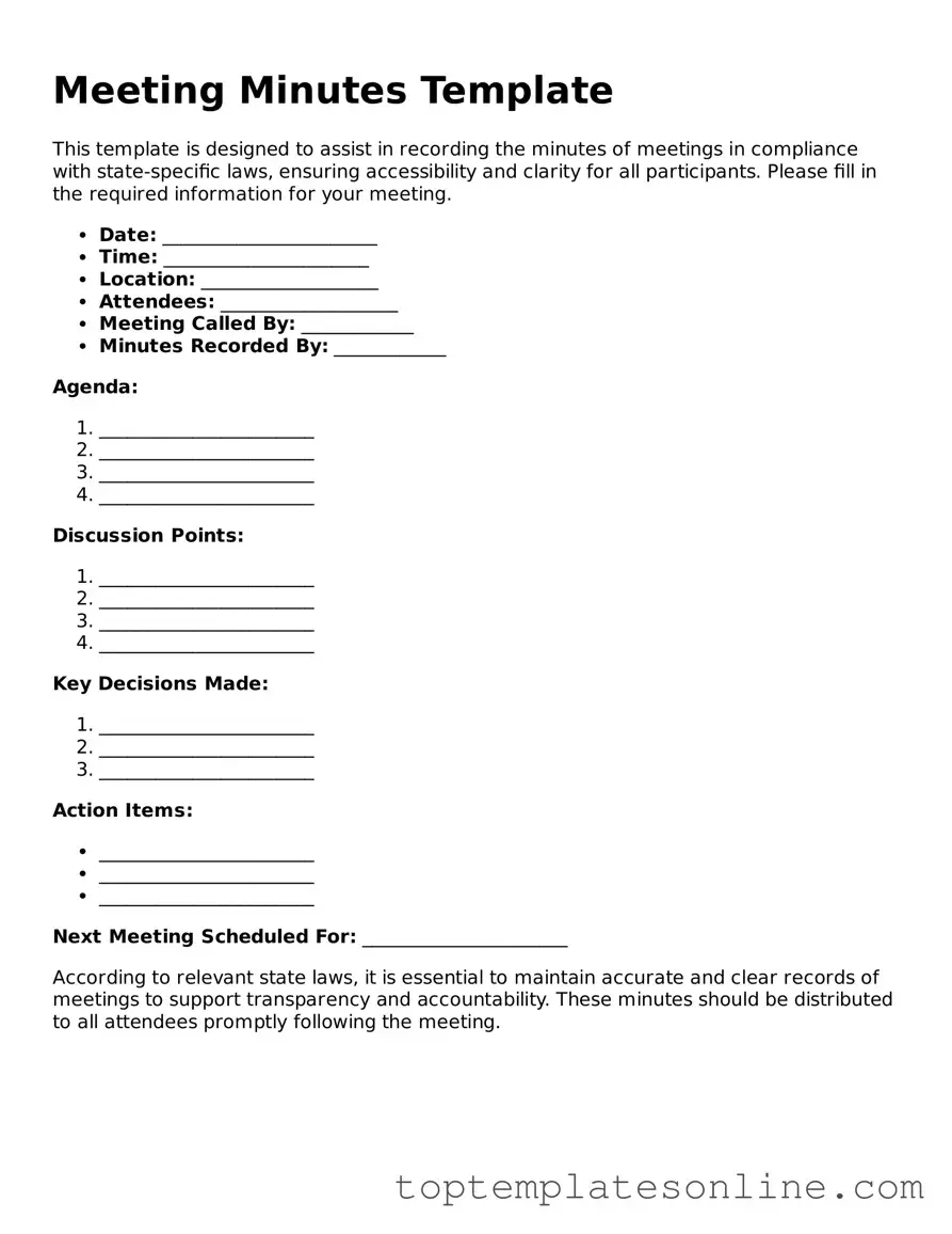 Attorney-Approved Meeting Minutes Form