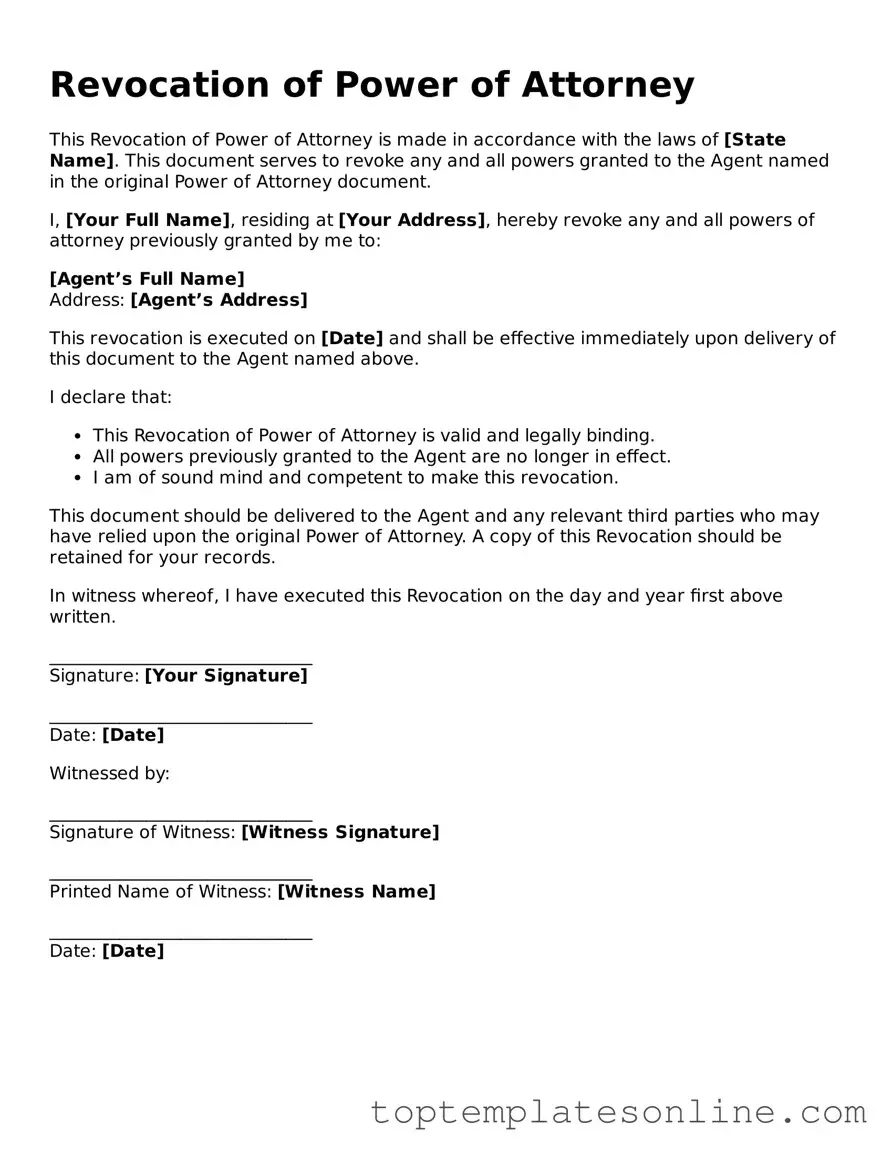 Attorney-Approved Revocation of Power of Attorney Form