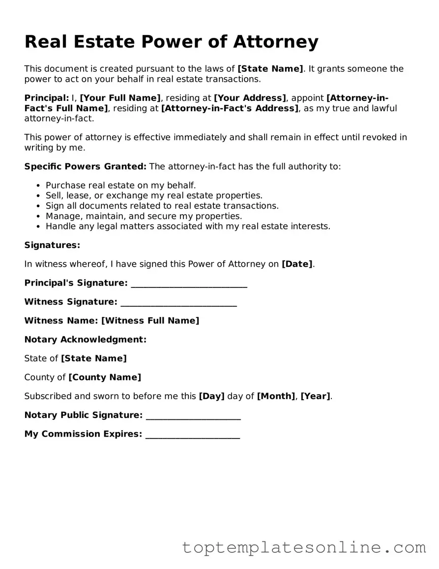 Attorney-Approved Real Estate Power of Attorney Form