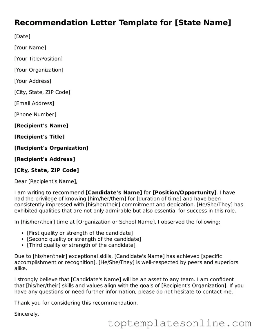 Attorney-Approved Recommendation Letter Form