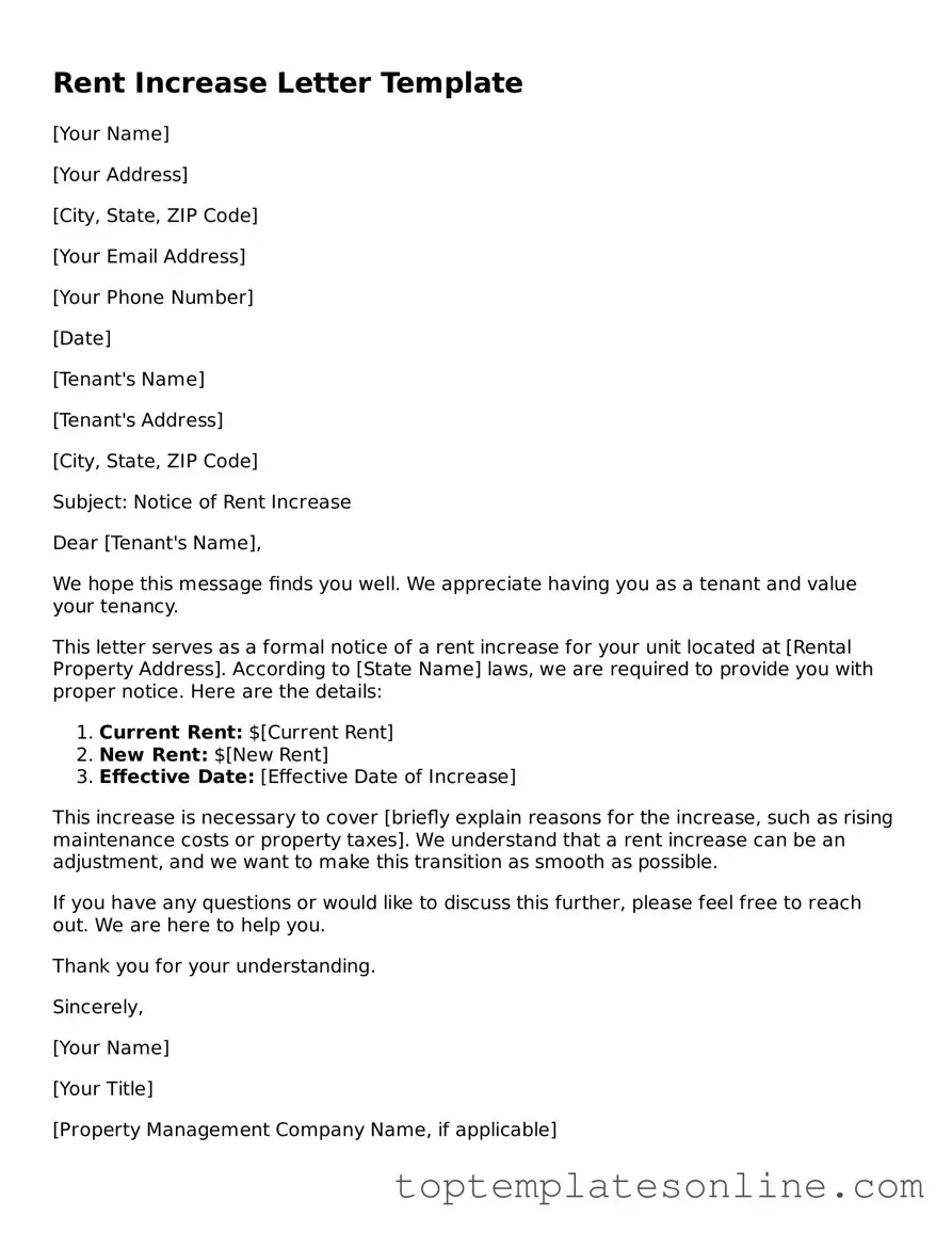 Attorney-Approved Rent Increase Letter Form