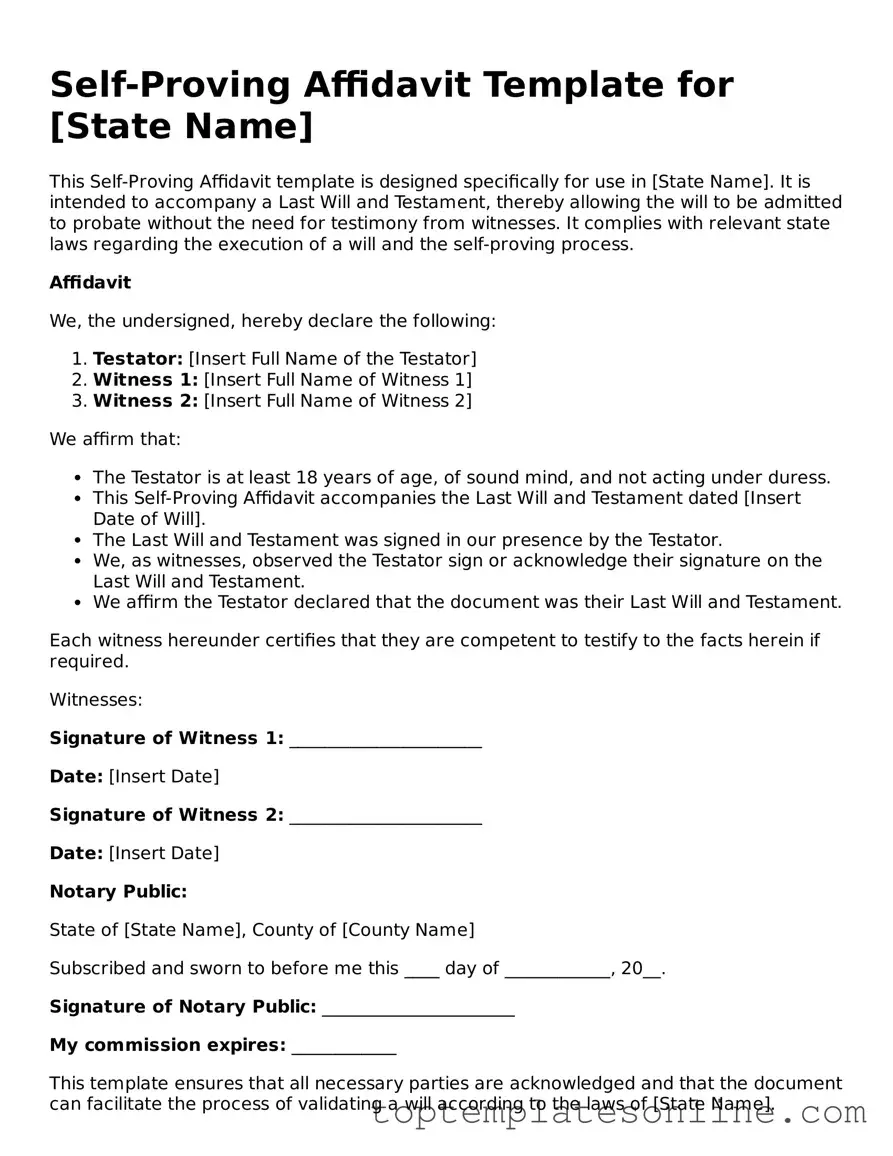 Attorney-Approved Self-Proving Affidavit Form