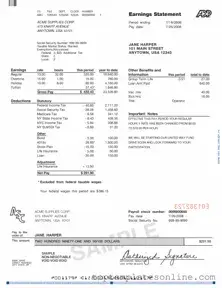 Fillable Adp Pay Stub Form