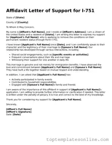Attorney-Approved Affidavit Letter of Support for I-751 Form