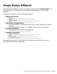 Attorney-Approved Single Status Affidavit Form