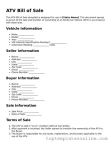 Attorney-Approved ATV Bill of Sale Form