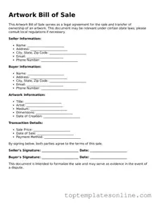 Attorney-Approved Artwork Bill of Sale Form