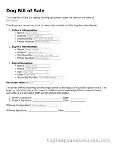 Attorney-Approved Dog Bill of Sale Form