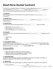 Attorney-Approved Short-Term Rental Contract Form