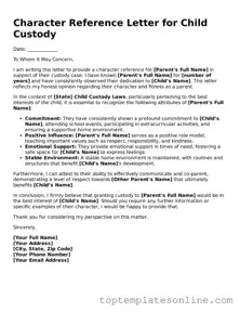 Attorney-Approved Character Reference Letter for Child Custody Form