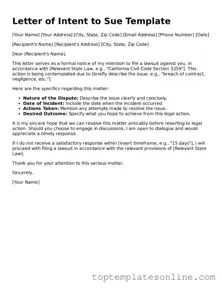 Attorney-Approved Letter of Intent to Sue Form