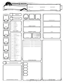 Fillable Dnd Character Sheet Form