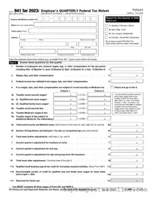 Fillable IRS 941 Form