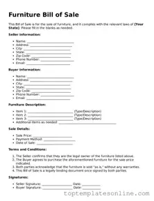 Attorney-Approved Furniture Bill of Sale Form