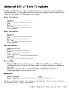 Attorney-Approved General Bill of Sale Form
