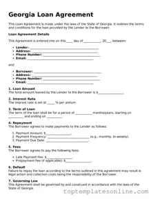 Blank Loan Agreement Template for Georgia State