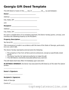 Blank Gift Deed Template for Georgia State