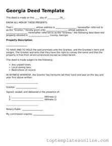 Blank Deed Template for Georgia State