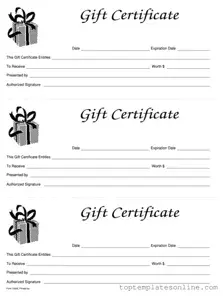 Fillable Gift Certificate Form