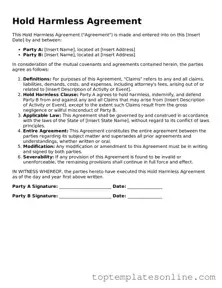 Attorney-Approved Hold Harmless Agreement Form
