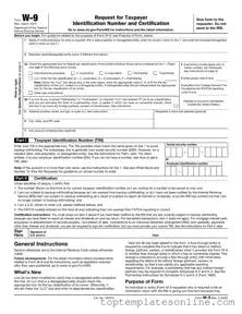 Fillable IRS W-9 Form