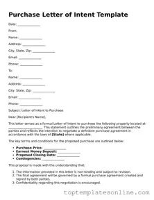 Attorney-Approved Purchase Letter of Intent Form