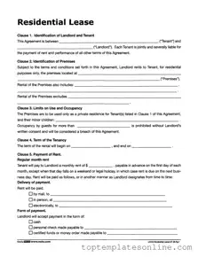 Fillable Lf310 Residential Lease Form