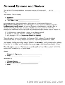 Attorney-Approved General Release and Waiver Form