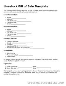 Attorney-Approved Livestock Bill of Sale Form