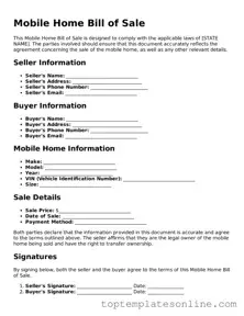 Attorney-Approved Mobile Home Bill of Sale Form