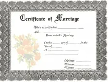 Fillable Marriage Certificate Form