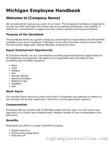 Blank Employee Handbook Template for Michigan State