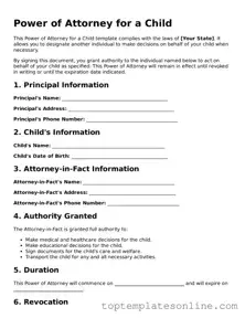 Attorney-Approved Power of Attorney for a Child Form