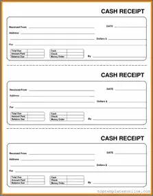 Fillable Cash Receipt Form