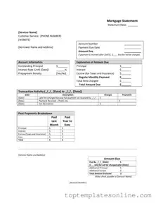 Fillable Mortgage Statement Form