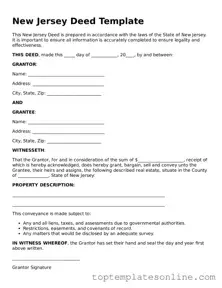 Blank Deed Template for New Jersey State
