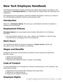 Blank Employee Handbook Template for New York State