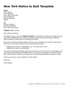 Blank Notice to Quit Template for New York State